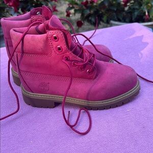 Timberland hot pink waterproof boots girls size 11